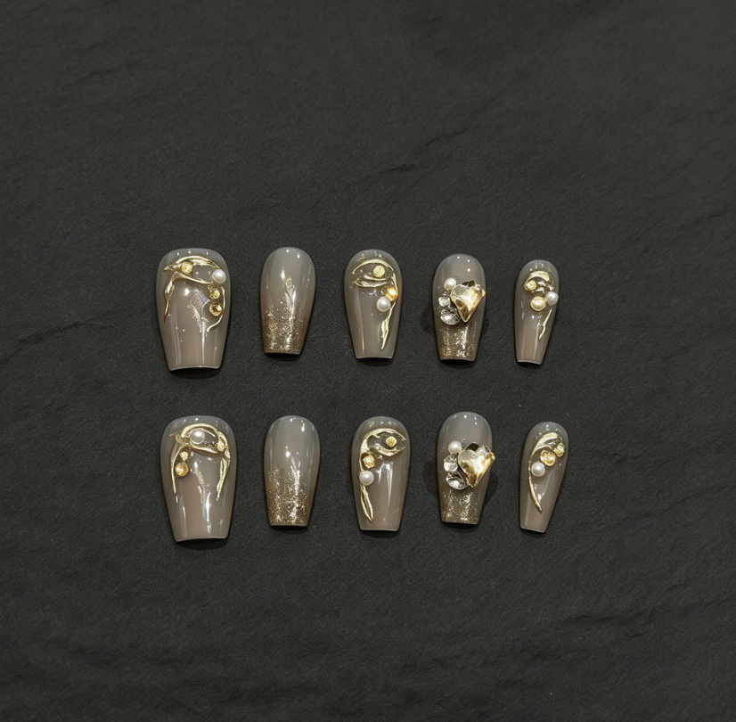 FLORIN 液态流金珍珠心饰轻奢穿戴甲