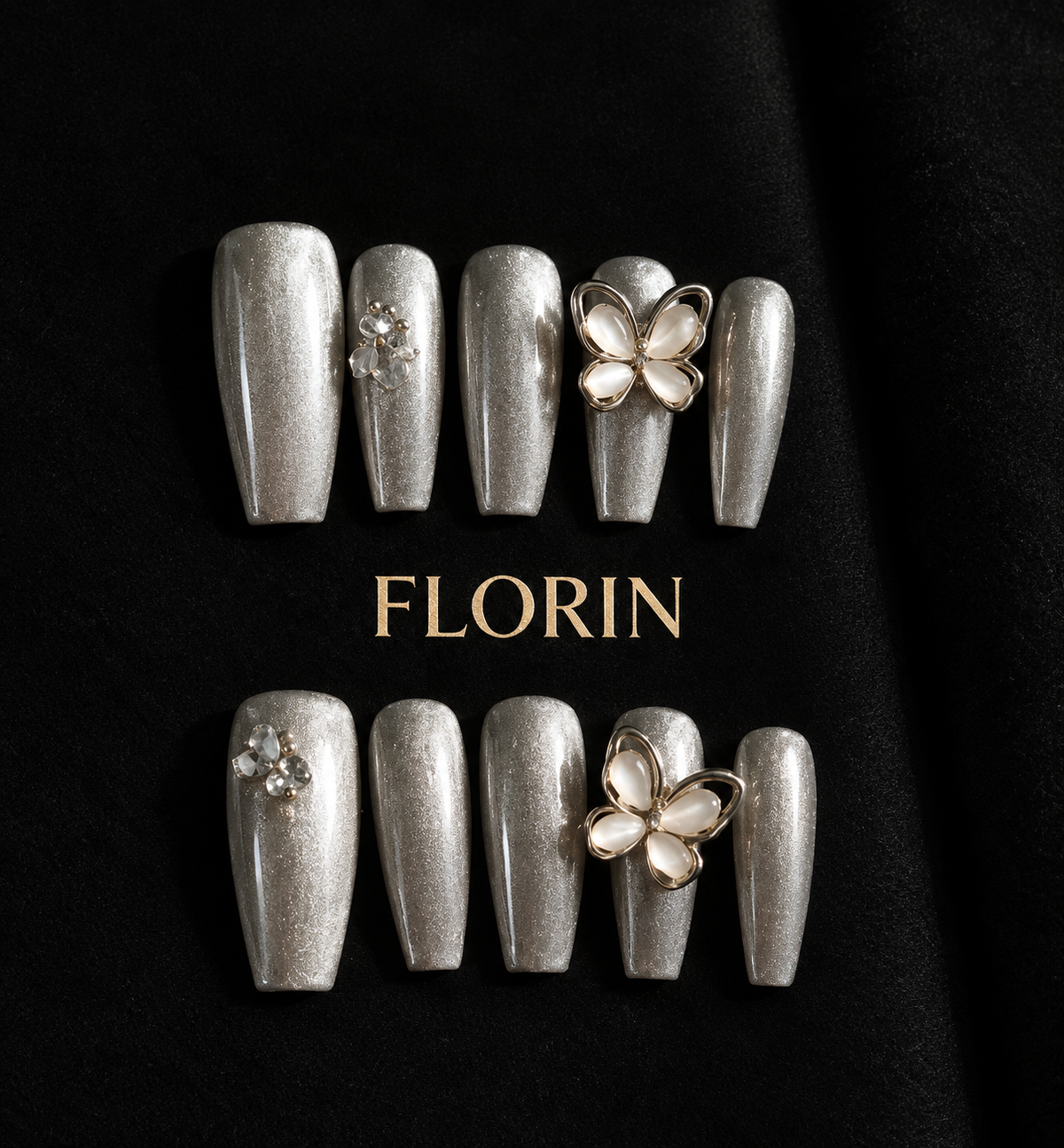 FLORIN 银河星芒蝴蝶猫眼手工穿戴甲