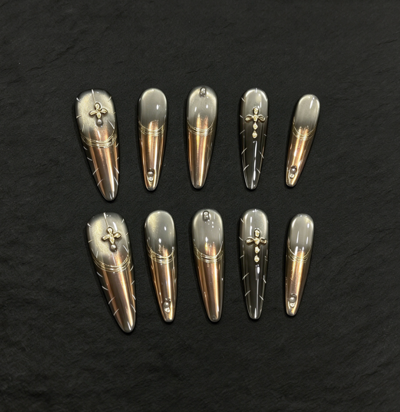FLORIN 暗夜青铜流线金钻哥特穿戴甲